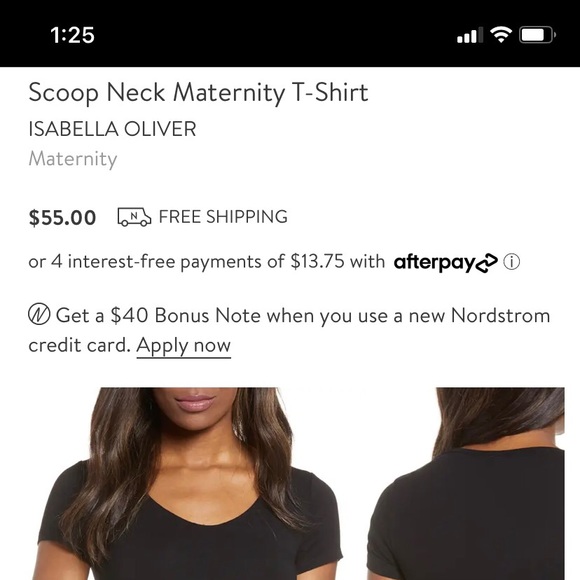 Isabella Oliver Scoop Neck Maternity T-Shirt - Picture 2 of 3